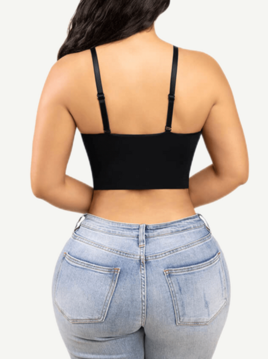 Wholesale Deep V-Neck Mesh Corset Sport Tank Top