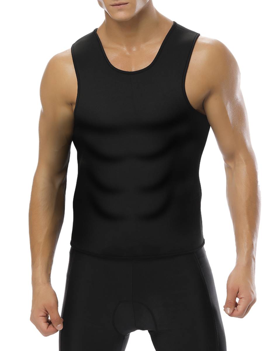Big Seamless Men Neoprene Black Shaping Vest Burner