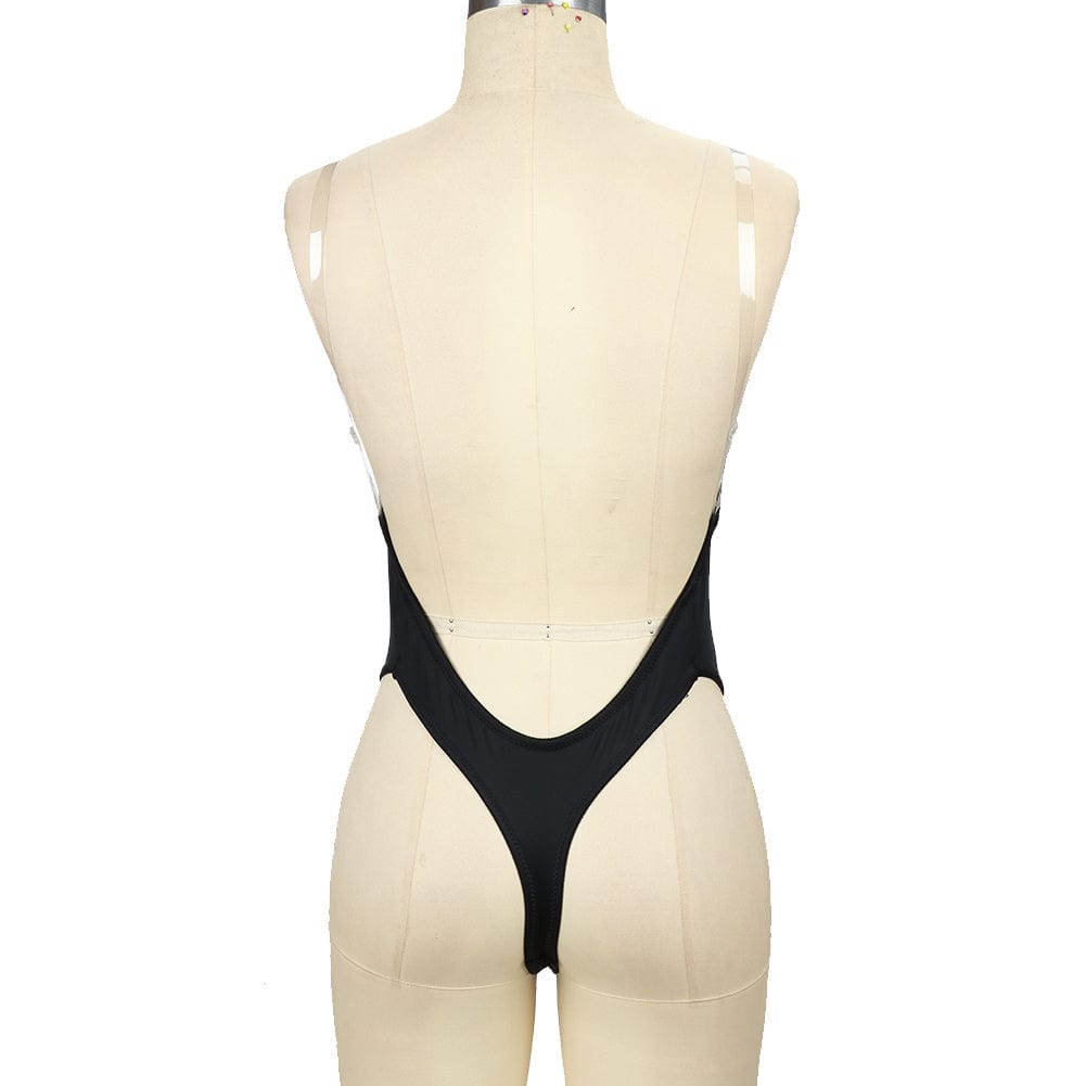 Wholesale High Waist 30D Fabric Tummy Control Bodysuit with Nubuck Shoulder Straps