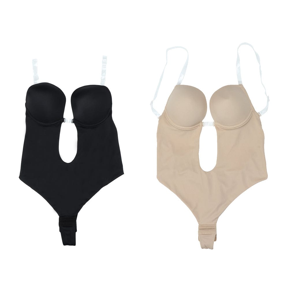Wholesale High Waist 30D Fabric Tummy Control Bodysuit with Nubuck Shoulder Straps
