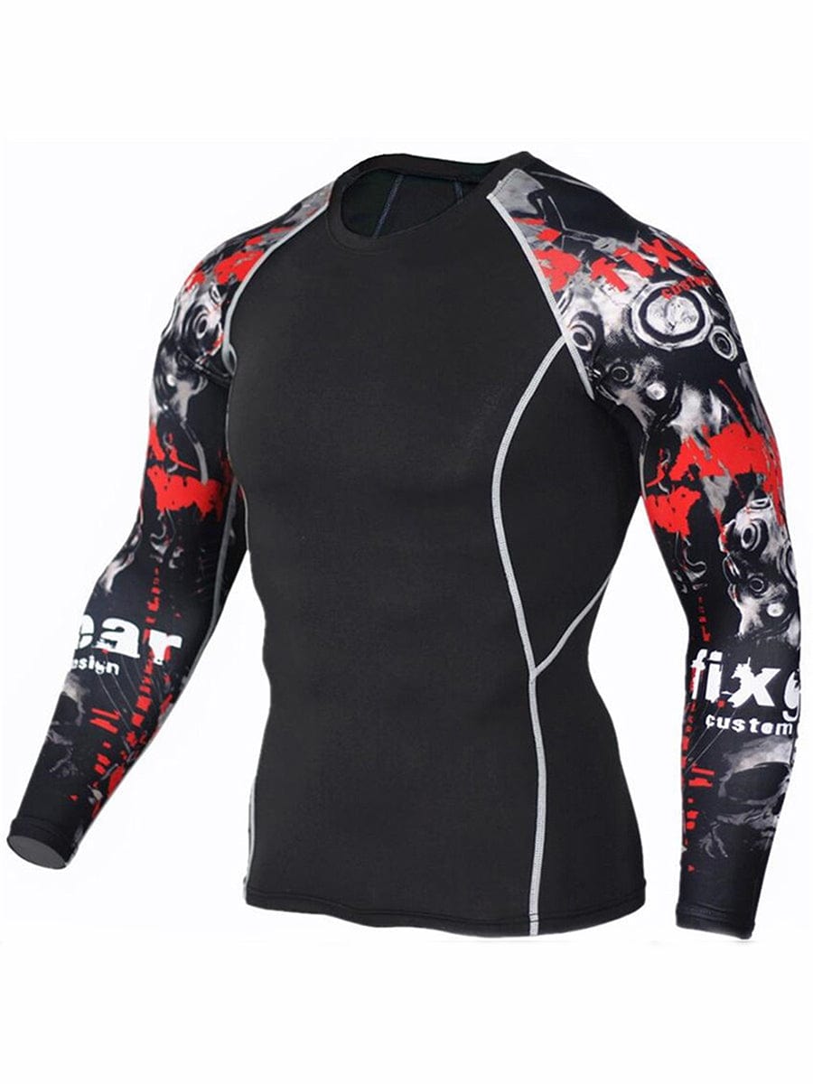 Stretched Wolf Head Print Sports Top Plus Size Stretchy Fabric