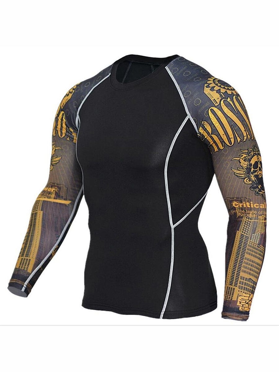 Stretched Wolf Head Print Sports Top Plus Size Stretchy Fabric