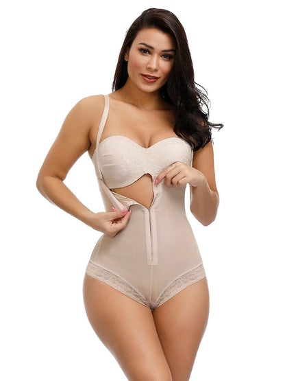 Wholesale Body-Hugging High Waist Hook Front Plus Size Bodysuit Shape Medium Control Shapewear