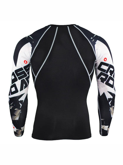Stretched Wolf Head Print Sports Top Plus Size Stretchy Fabric