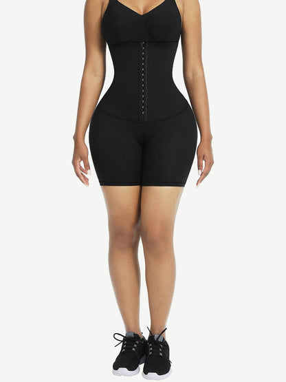 Wholesale Black High Waist 2-In-1 Waist Trainer Shorts Mid-Thigh Slimming Waist